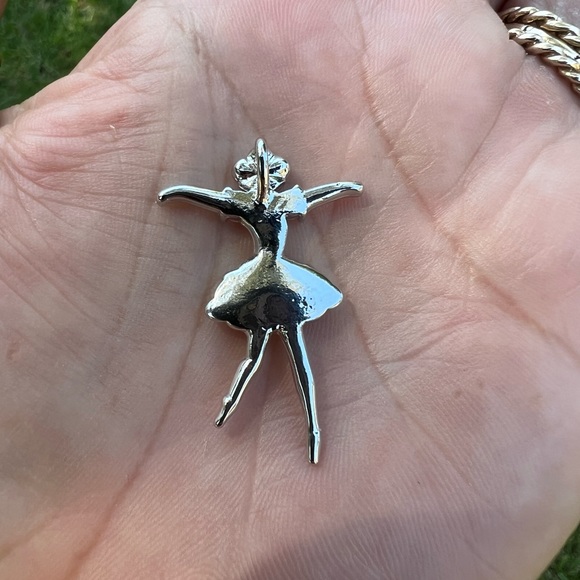 Silver-tone Clear & Pink Rhinestone Ballerina Pendant 👠 - Picture 11 of 17